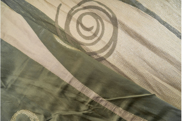 Портьєра зелено-бежева Т6109+3 відріз 3,05 метра