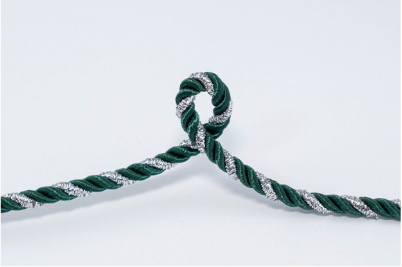 Шнур декоративный изумрудно-серебристый 5 мм