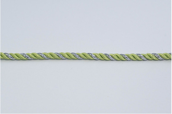 Шнур декоративный салатово-серебристый 5 мм Шнур декоративный салатово-серебристый 5 мм