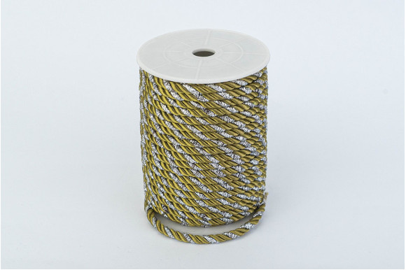 Шнур декоративний оливково-сріблястий 5 мм