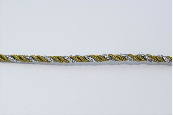 Шнур декоративний оливково-сріблястий 5 мм