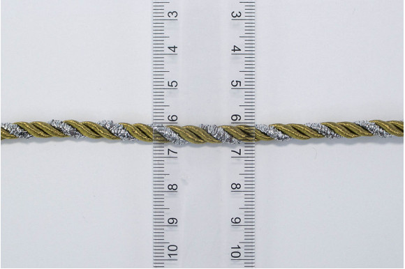 Шнур декоративний оливково-сріблястий 5 мм
