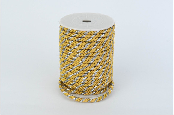 Шнур декоративный золотисто-серебристый 5 мм