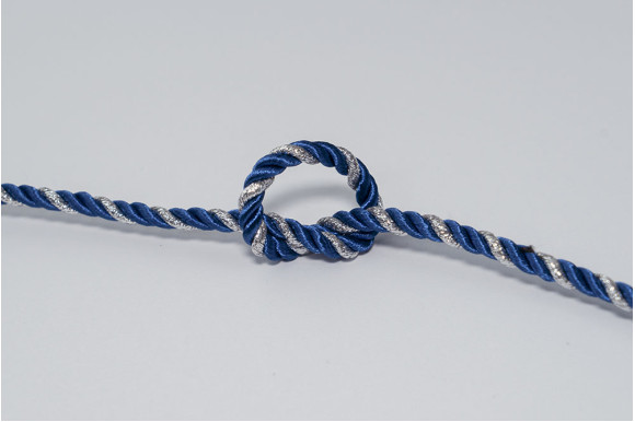 Шнур декоративный сине-серебристый 5 мм