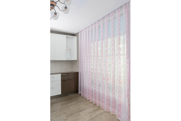 Тюль Norel F-110 розовая отрез 5 метров