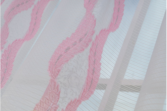 Тюль Norel F-110 розовая отрез 5 метров