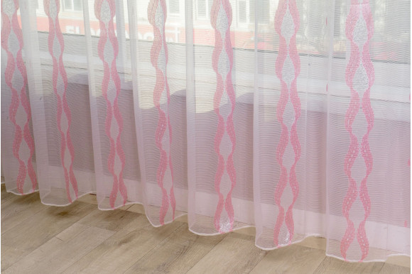 Тюль Norel F-110 розовая отрез 5 метров