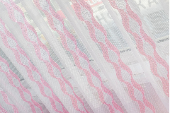 Тюль Norel F-110 розовая отрез 5 метров