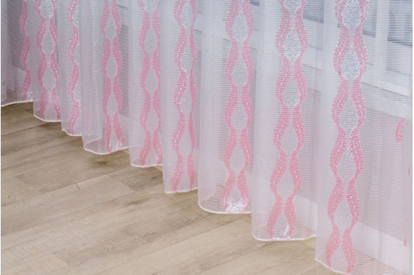 Тюль Norel F-110 розовая отрез 5 метров