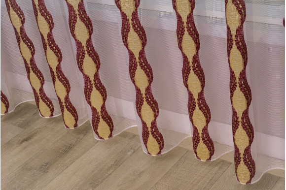 Тюль Norel F-110 червона відріз 5 метрів