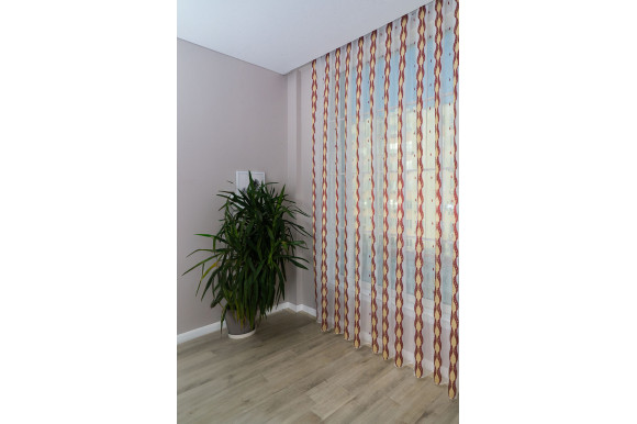 Тюль Norel F-110 червона відріз 5 метрів