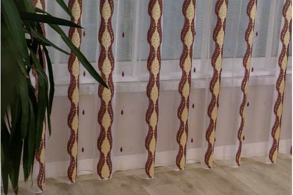 Тюль Norel F-110 червона відріз 5 метрів