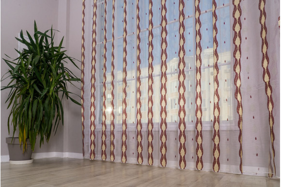 Тюль Norel F-110 червона відріз 5 метрів