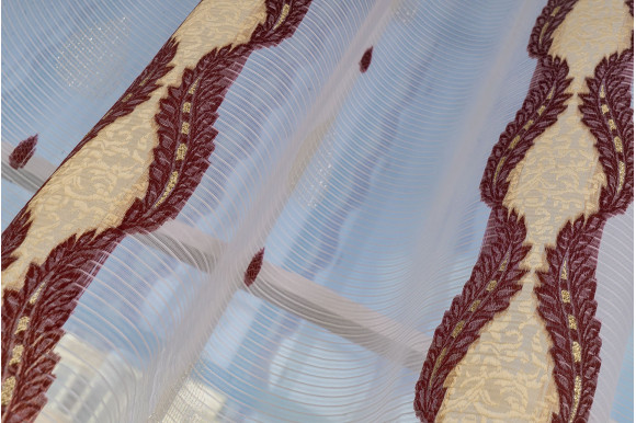 Тюль Norel F-110 червона відріз 5 метрів