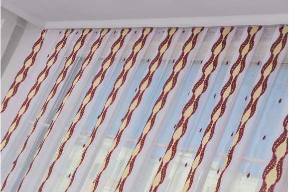 Тюль Norel F-110 червона відріз 5 метрів