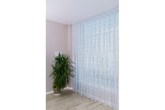 Тюль Norel F-110 голубая отрез 3.45 метров