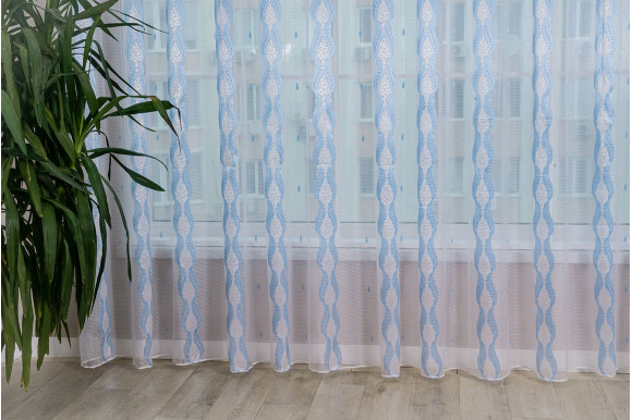 Тюль Norel F-110 голубая отрез 3.45 метров