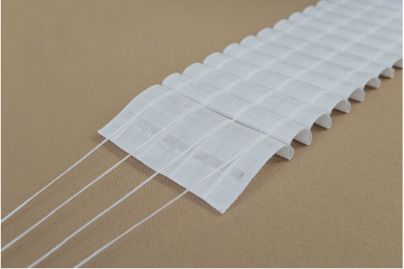 Тесьма для штор х/б LCK-10 (карандаш) 8-ми рядная кс-1:2