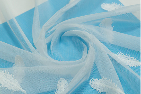 Тюль бамбук с вышивкой Jasmine TBV-8923 молочный