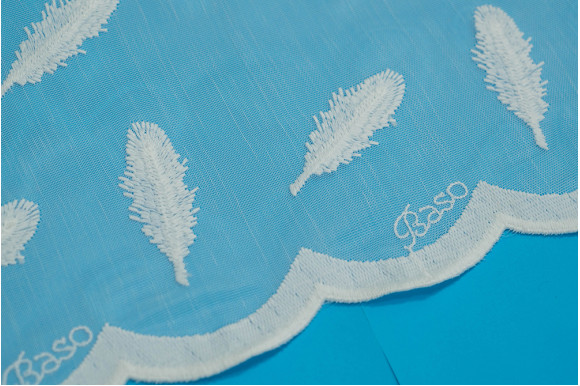 Тюль бамбук с вышивкой Jasmine TBV-8923 молочный