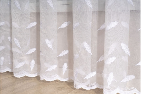 Тюль бамбук с вышивкой Jasmine TBV-8923 молочный