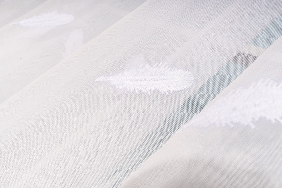 Тюль бамбук с вышивкой Jasmine TBV-8923 молочный