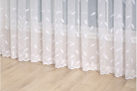 Тюль бамбук с вышивкой Jasmine TBV-8923 молочный