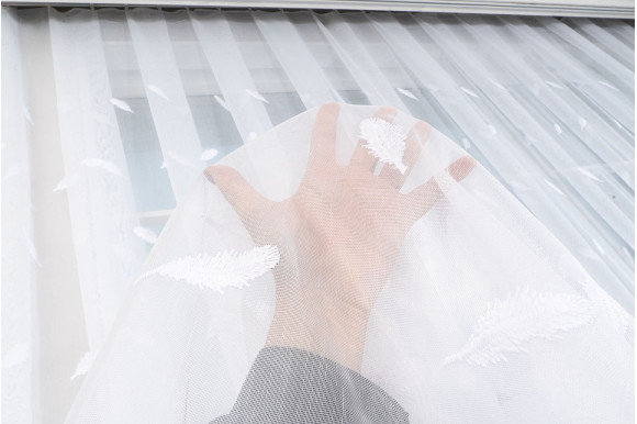 Тюль бамбук с вышивкой Jasmine TBV-8923 молочный