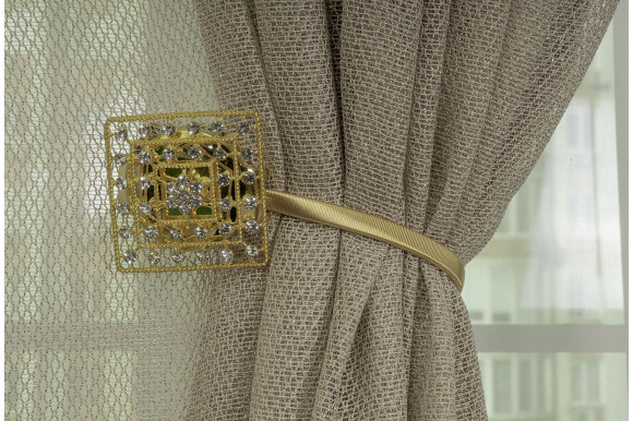 Тюль льон сітка з люрексом Helen TLL-8937