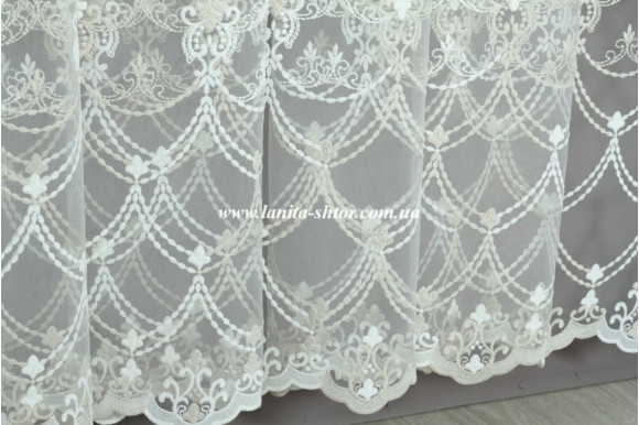 Тюль фатин з візерунком Mondeo TFU-976 відріз 2,8 метра