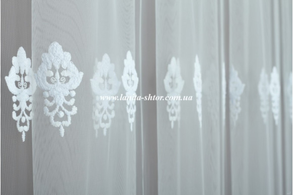 Тюль фатин с узором Mondeo TFU-1008 отрез 3,45 метра
