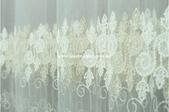 Тюль фатин с люрексом Dana TFV-1038 отрез 4 метра