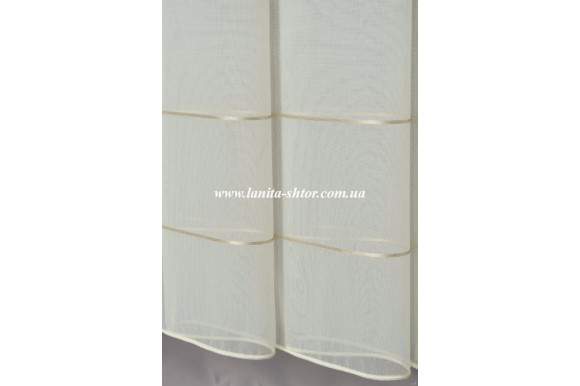 Тюль льон смужка Mistero NS-009-03 відріз 4,4 метра