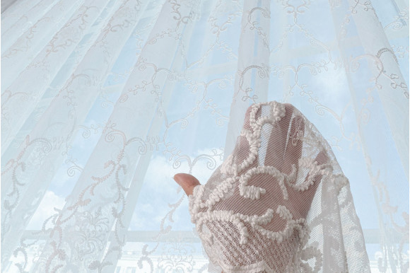 Тюль фатин корона 9604-08 отрез 2,9 метра