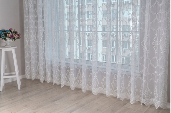 Тюль фатин корона 9604-08 отрез 2,9 метра