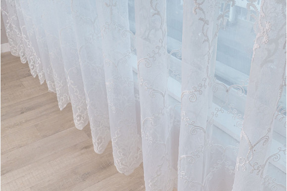 Тюль фатин корона 9604-08 отрез 2,9 метра