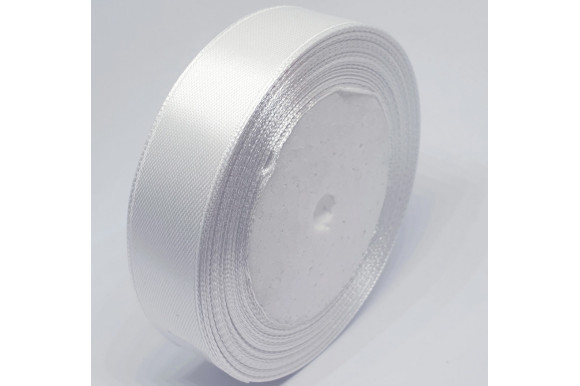 Стрічка атласна біла LA-8997 6см/10м