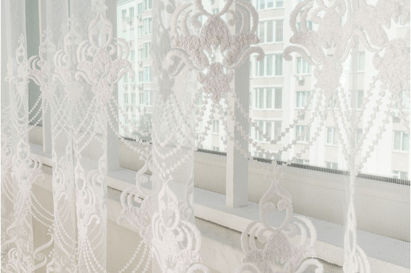Тюль фатин с узором Zoria SQ-14201 отрез 3,5 метра
