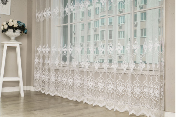 Тюль фатин с узором Zoria SQ-14201 отрез 3,5 метра