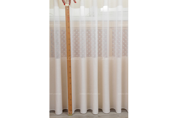 Тюль мікросітка смужка льон Misoli TSL-8038 відріз 3 метри