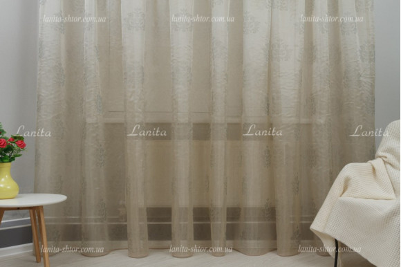 Тюль органза оттиск Mexx TOG-1418 отрез 3,7 метра