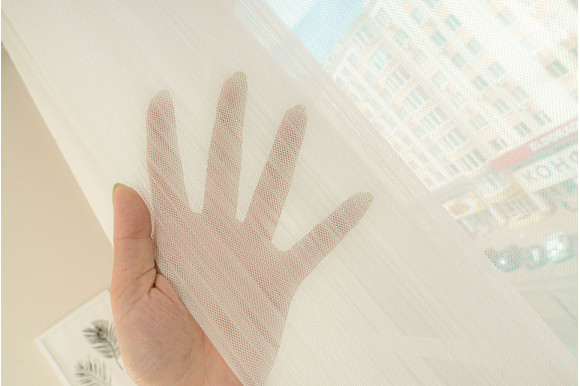 Тюль фатин пліссе Avene TFP-9019 молочний