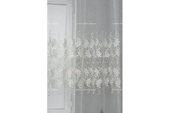 Тюль фатин зі стразами Agila TFV-1727 відріз 4,7 метри