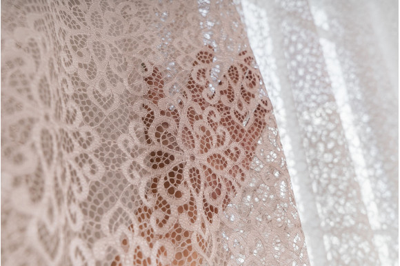 Тюль гипюр Jadore JY-9035 серо-бежевый