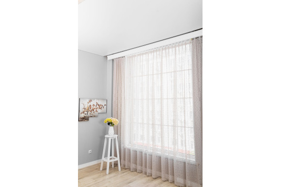 Тюль гипюр Jadore JY-9035 серо-бежевый