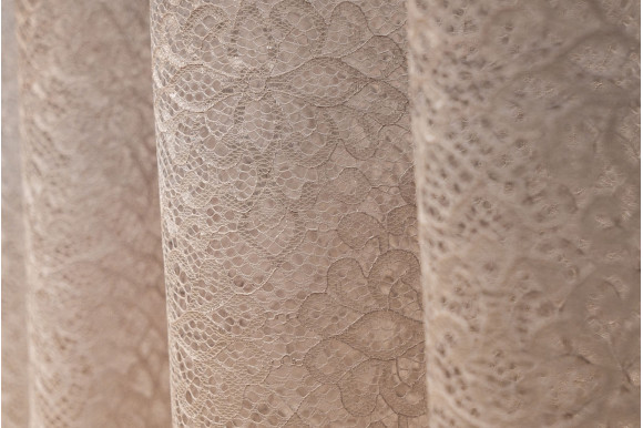 Тюль гипюр Jadore JY-9035 серо-бежевый
