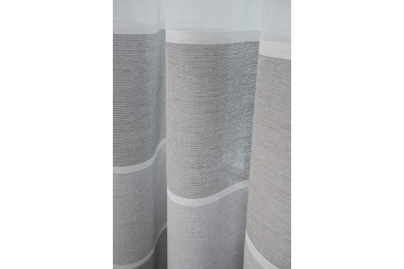 Тюль лен-сетка в полоску Agiva TLP-9040 светло-серый
