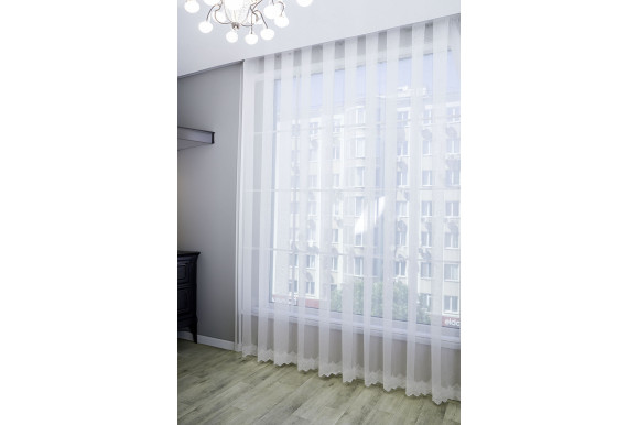 Тюль бамбук з вишивкою Antica TBV-9043 білий Тюль бамбук з вишивкою Antica TBV-9043 білий