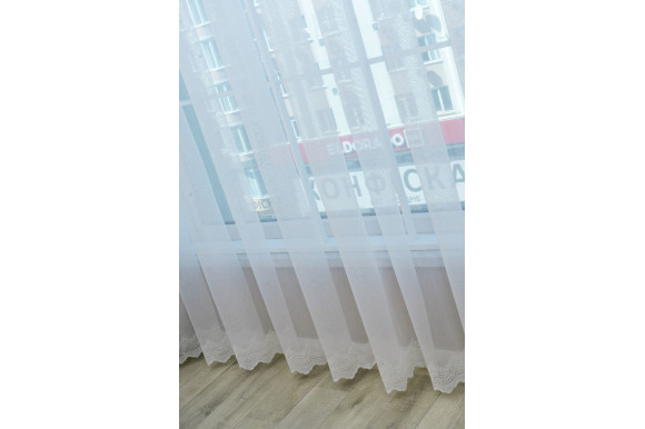 Тюль бамбук з вишивкою Antica TBV-9043 білий Тюль бамбук з вишивкою Antica TBV-9043 білий