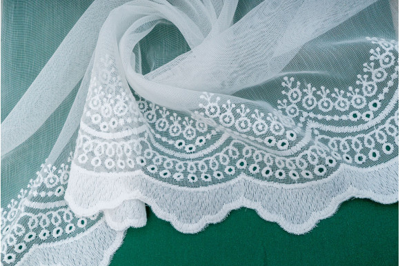 Тюль бамбук з вишивкою Antica TBV-9043 білий Тюль бамбук з вишивкою Antica TBV-9043 білий